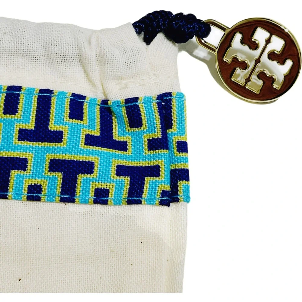 Tory Burch Dust Bag 15 in × 12 in Canvas Drawstring Strap Geometric Trim Charm